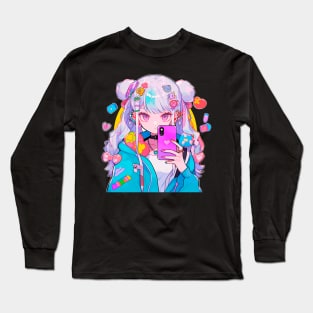 Girl taking a selfie Long Sleeve T-Shirt